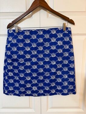 Lilly Pulitzer Royal Blue Mini Skirt with White Knot Print